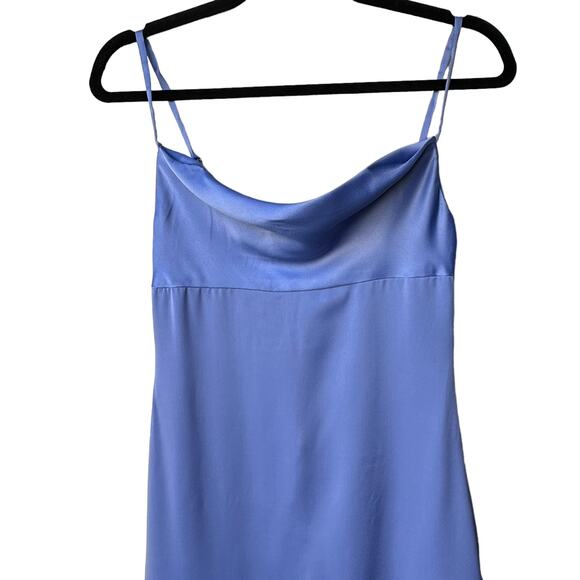 weworewhat cowl midi dress satin charmeuse 0cv slate blue size 0 - Picture 5 of 13